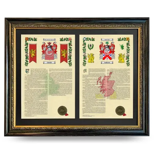 Double Armorial History Framed - Heirloom