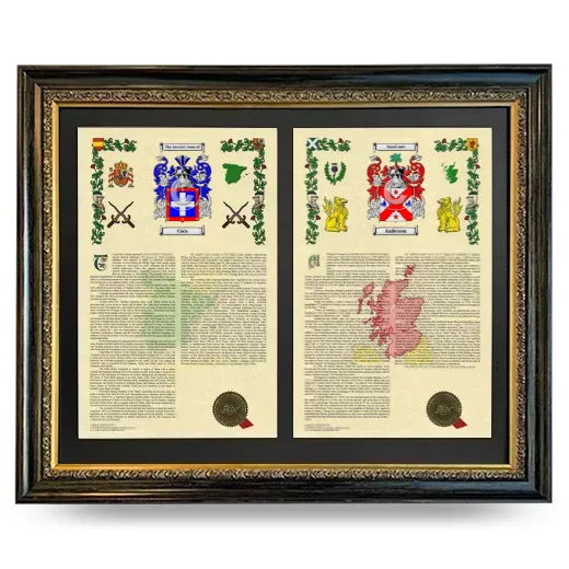 Double Armorial History Framed - Heirloom