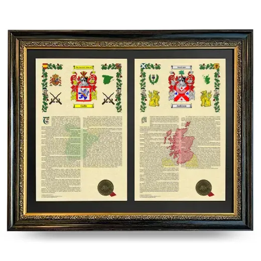 Double Armorial History Framed - Heirloom