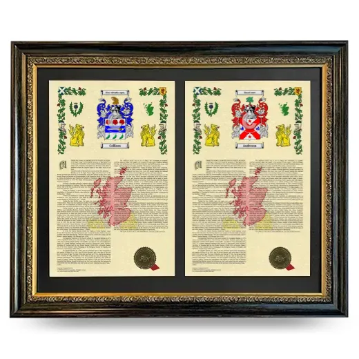 Double Armorial History Framed - Heirloom