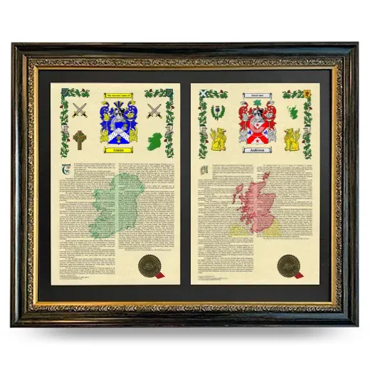 Double Armorial History Framed - Heirloom
