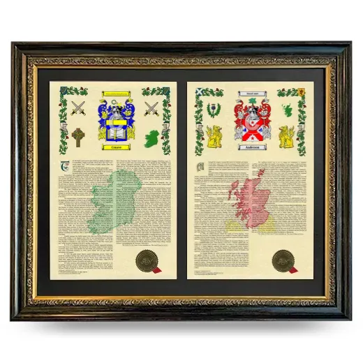 Double Armorial History Framed - Heirloom