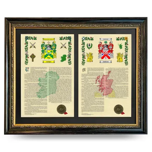 Double Armorial History Framed - Heirloom