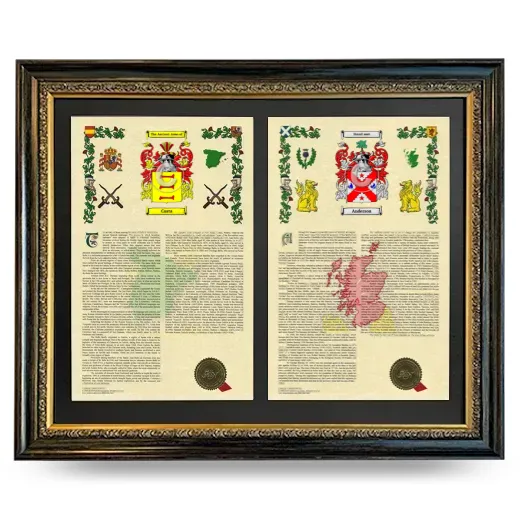 Double Armorial History Framed - Heirloom