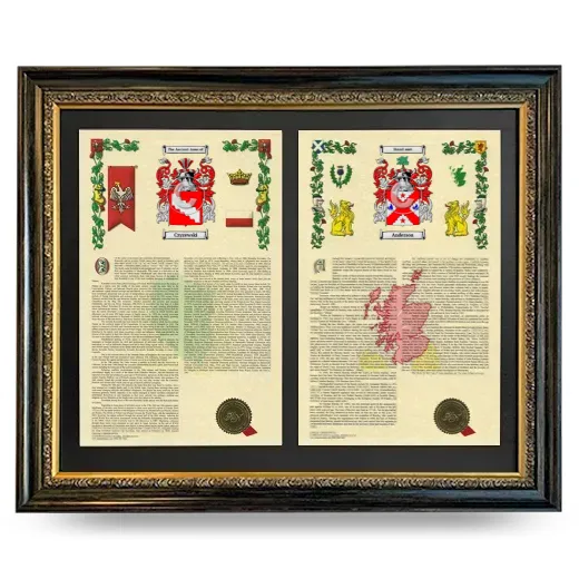 Double Armorial History Framed - Heirloom