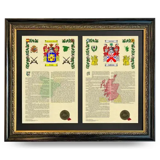 Double Armorial History Framed - Heirloom