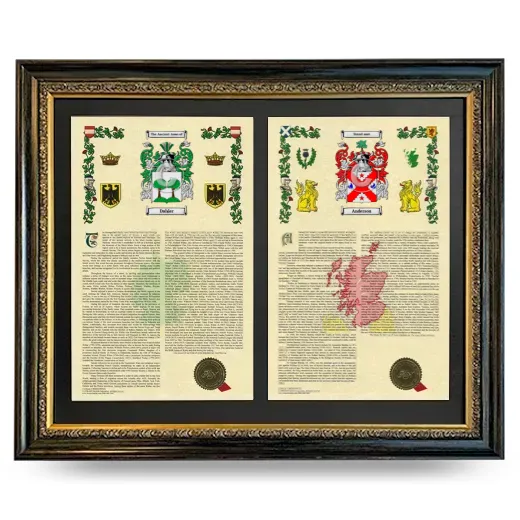 Double Armorial History Framed - Heirloom
