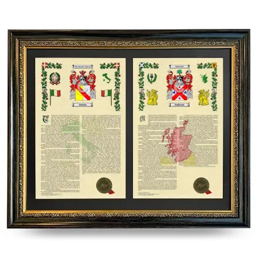 Double Armorial History Framed - Heirloom