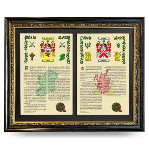 Double Armorial History Framed - Heirloom