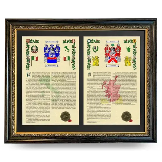 Double Armorial History Framed - Heirloom