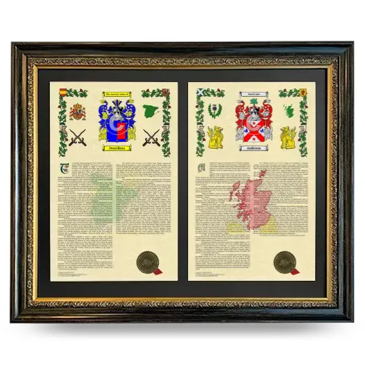 Double Armorial History Framed - Heirloom