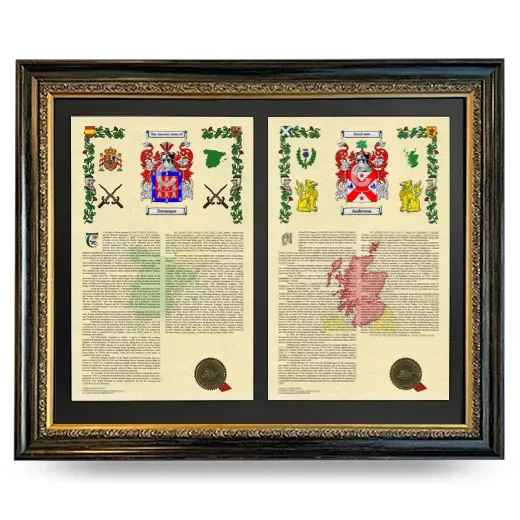 Double Armorial History Framed - Heirloom