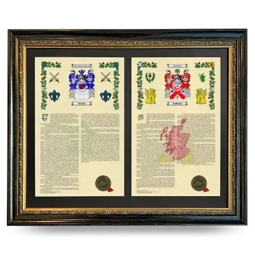 Double Armorial History Framed - Heirloom