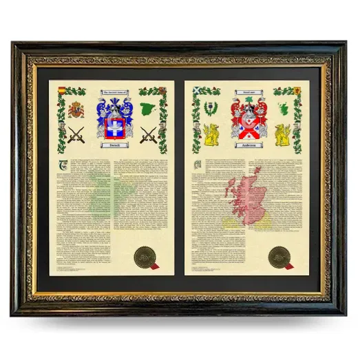 Double Armorial History Framed - Heirloom