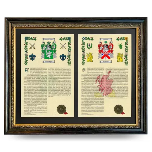 Double Armorial History Framed - Heirloom