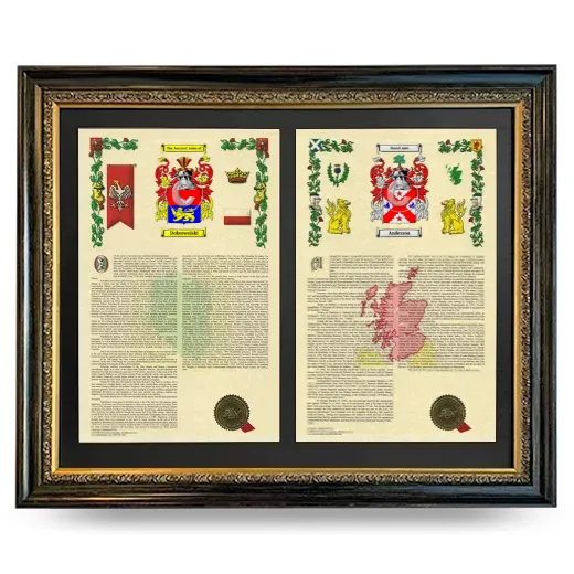 Double Armorial History Framed - Heirloom