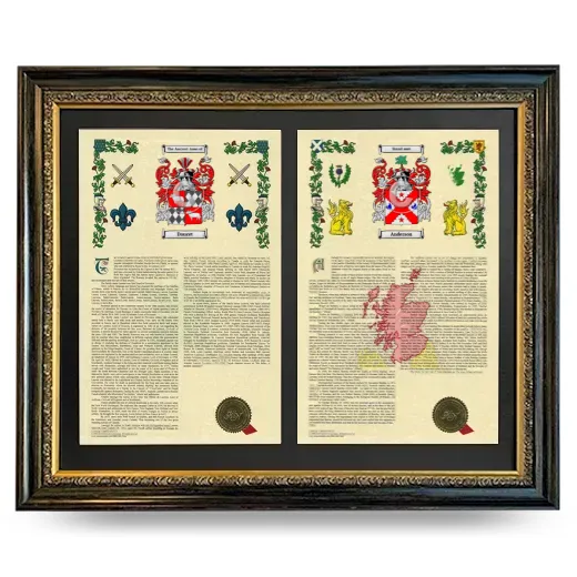 Double Armorial History Framed - Heirloom