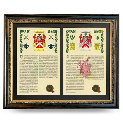 Double Armorial History Framed - Heirloom