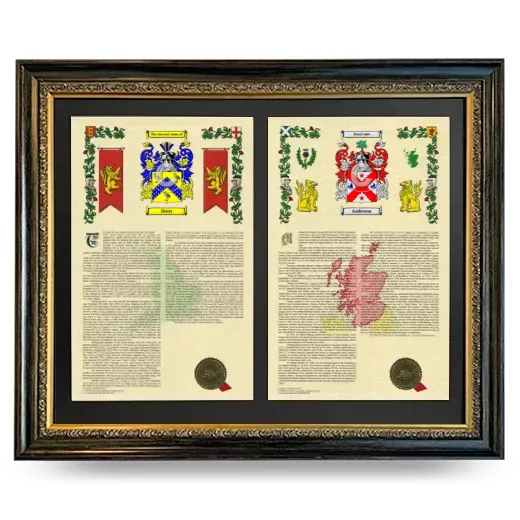 Double Armorial History Framed - Heirloom