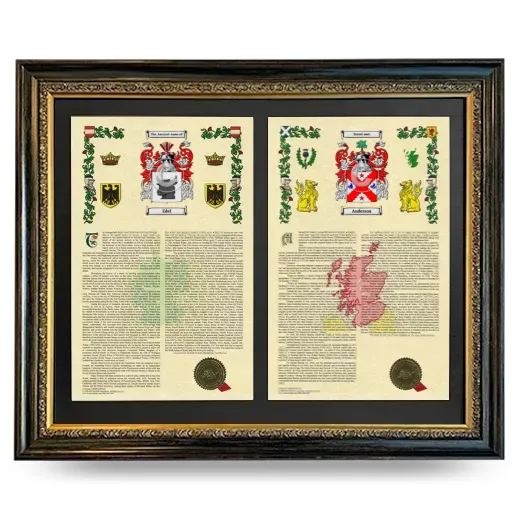 Double Armorial History Framed - Heirloom