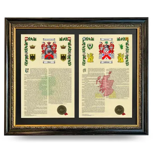 Double Armorial History Framed - Heirloom