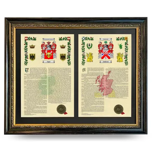 Double Armorial History Framed - Heirloom