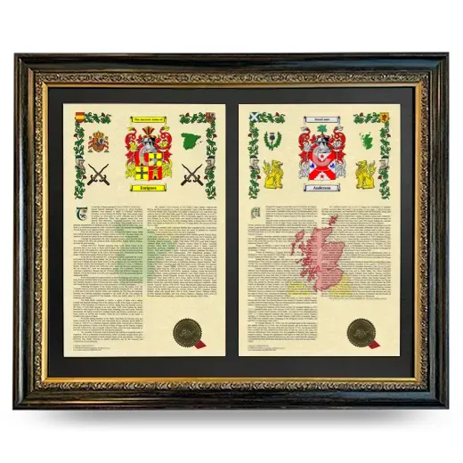 Double Armorial History Framed - Heirloom