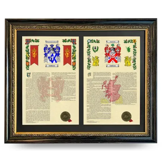 Double Armorial History Framed - Heirloom