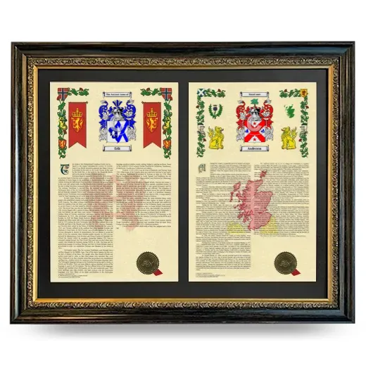 Double Armorial History Framed - Heirloom