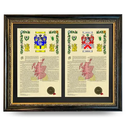 Double Armorial History Framed - Heirloom