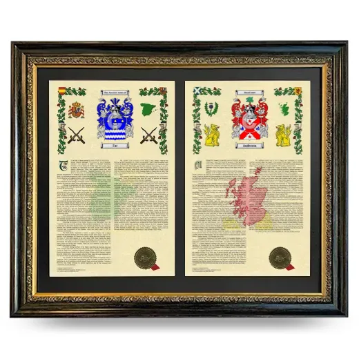 Double Armorial History Framed - Heirloom
