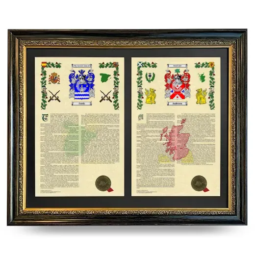 Double Armorial History Framed - Heirloom