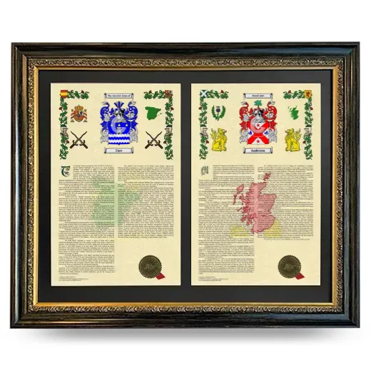 Double Armorial History Framed - Heirloom