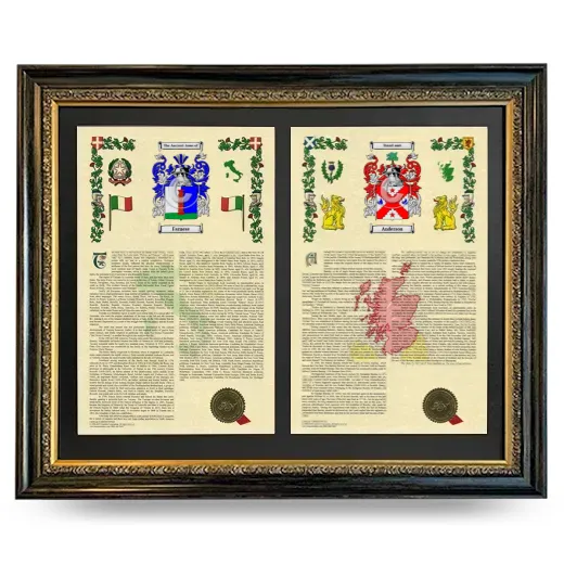 Double Armorial History Framed - Heirloom