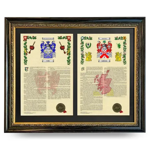 Double Armorial History Framed - Heirloom