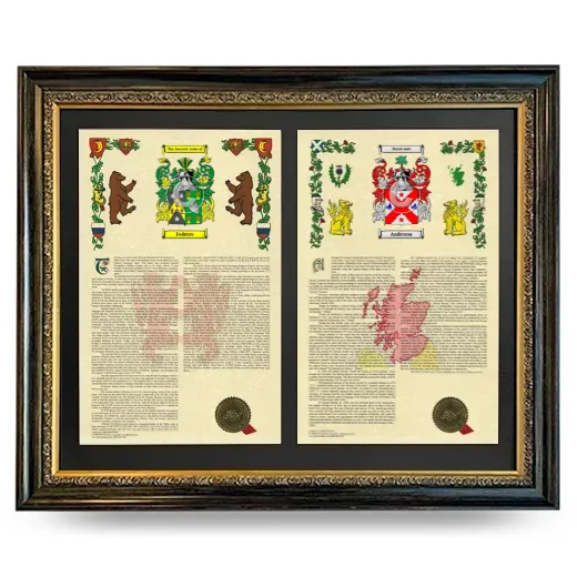 Double Armorial History Framed - Heirloom