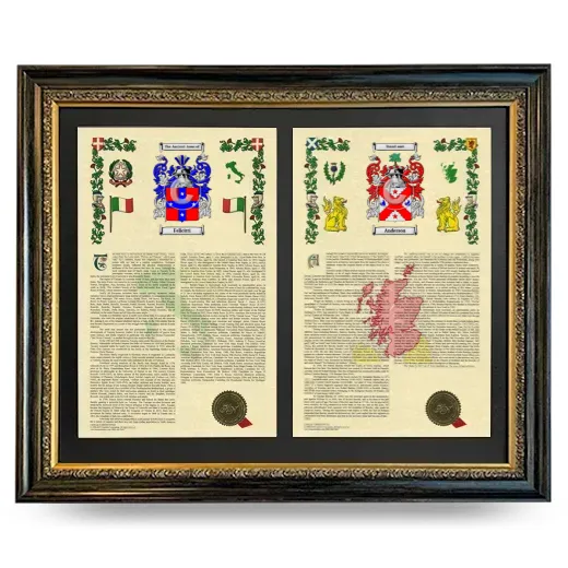 Double Armorial History Framed - Heirloom