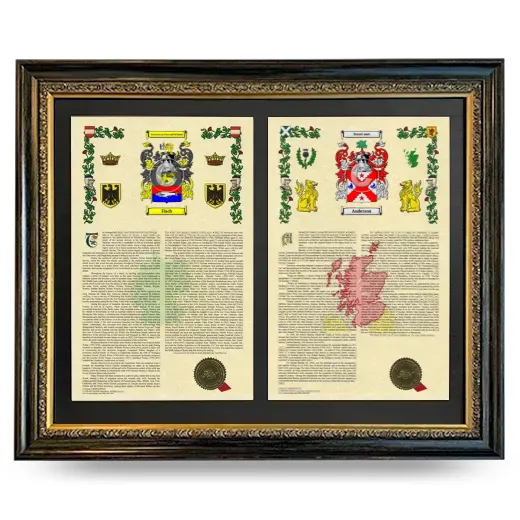 Double Armorial History Framed - Heirloom