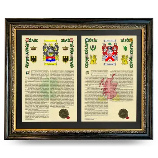 Double Armorial History Framed - Heirloom