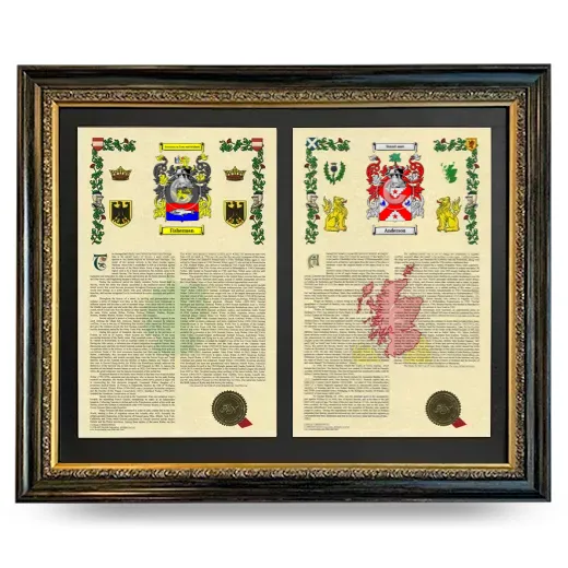 Double Armorial History Framed - Heirloom