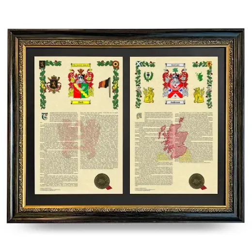 Double Armorial History Framed - Heirloom