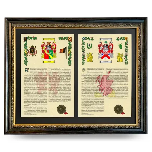 Double Armorial History Framed - Heirloom