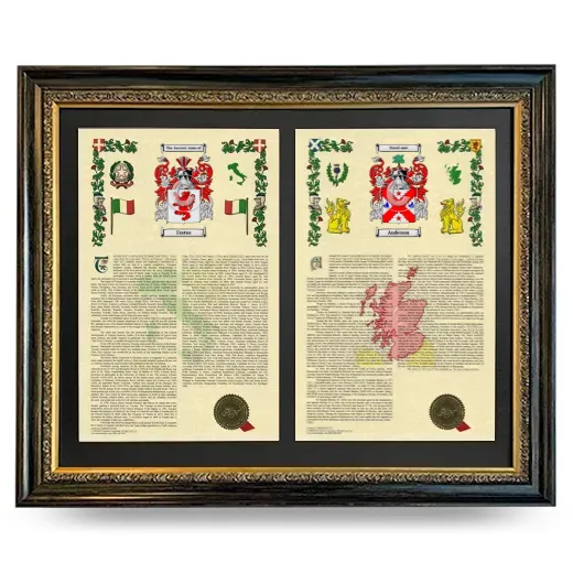 Double Armorial History Framed - Heirloom