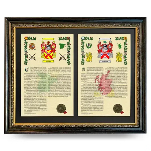 Double Armorial History Framed - Heirloom