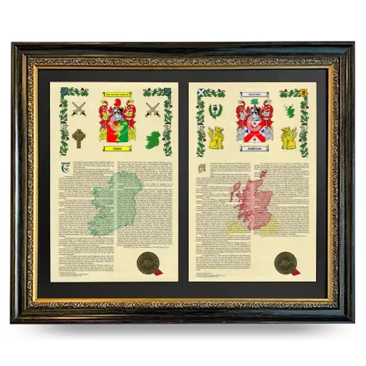 Double Armorial History Framed - Heirloom
