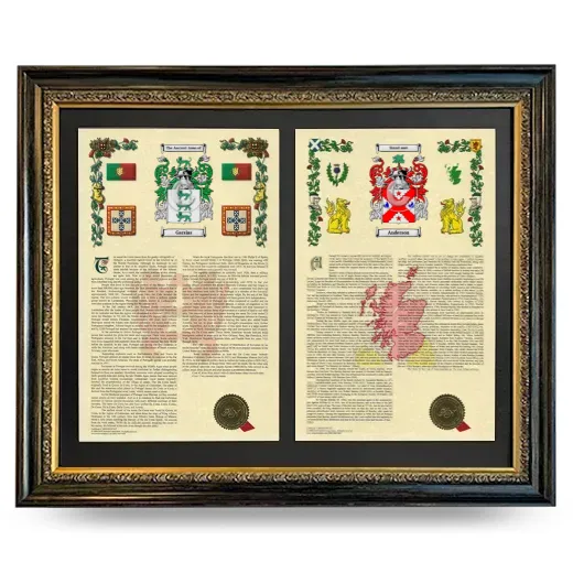 Double Armorial History Framed - Heirloom