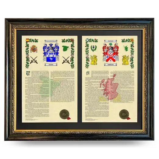 Double Armorial History Framed - Heirloom
