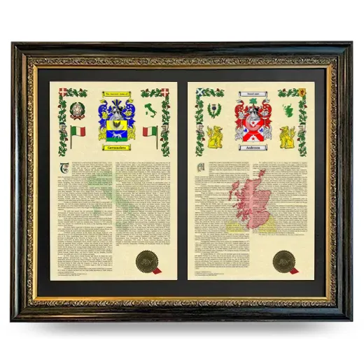 Double Armorial History Framed - Heirloom