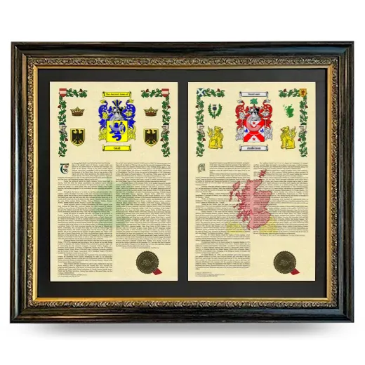 Double Armorial History Framed - Heirloom