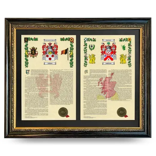 Double Armorial History Framed - Heirloom